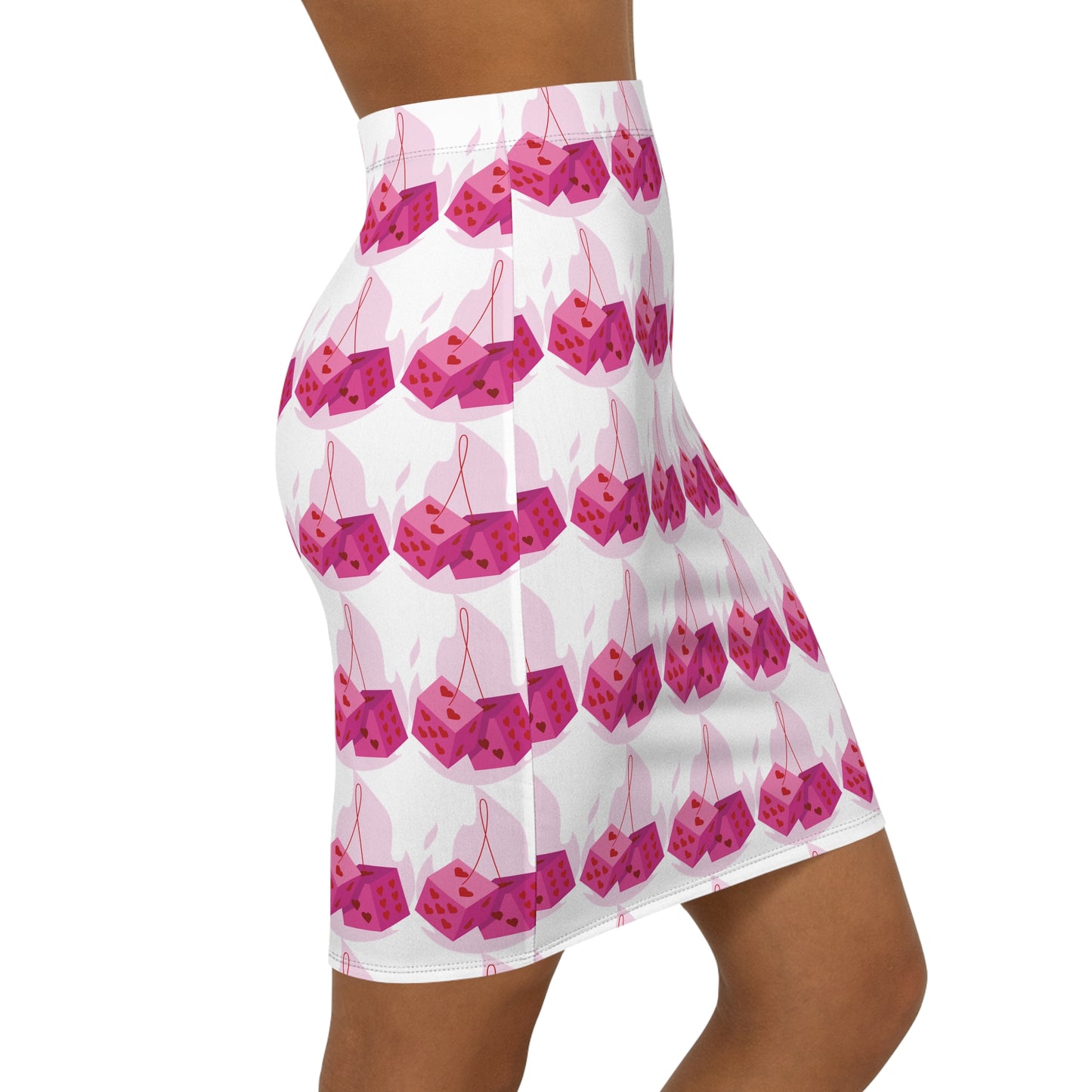 Pink Dice Pencil Skirt