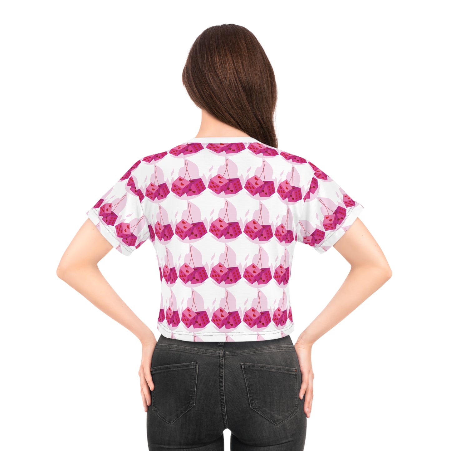 Pink Dice Crop Tee