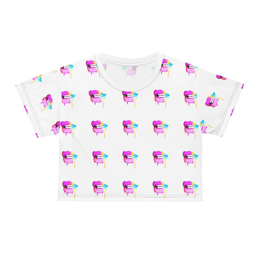 Drippy Lips Crop Tee