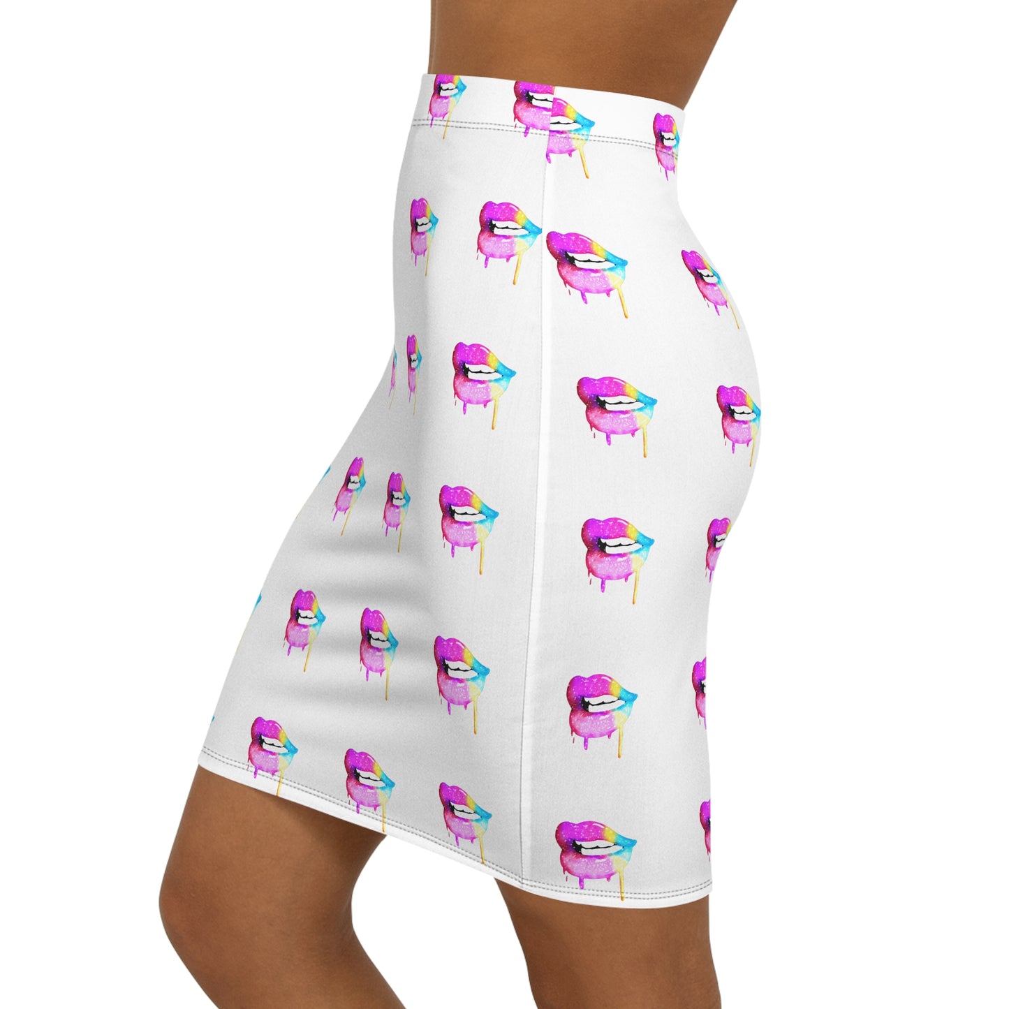 Drippy Lips Pencil Skirt