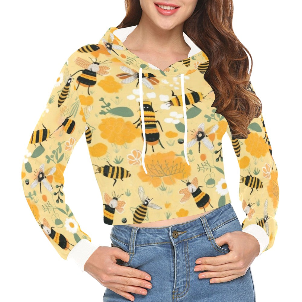 Baddie Bee Crop Top Hoodie