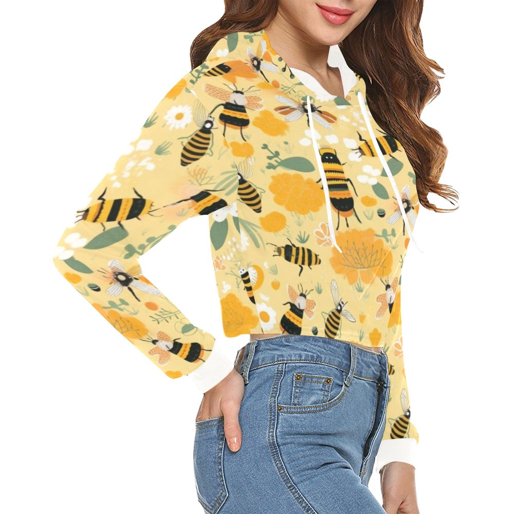 Baddie Bee Crop Top Hoodie