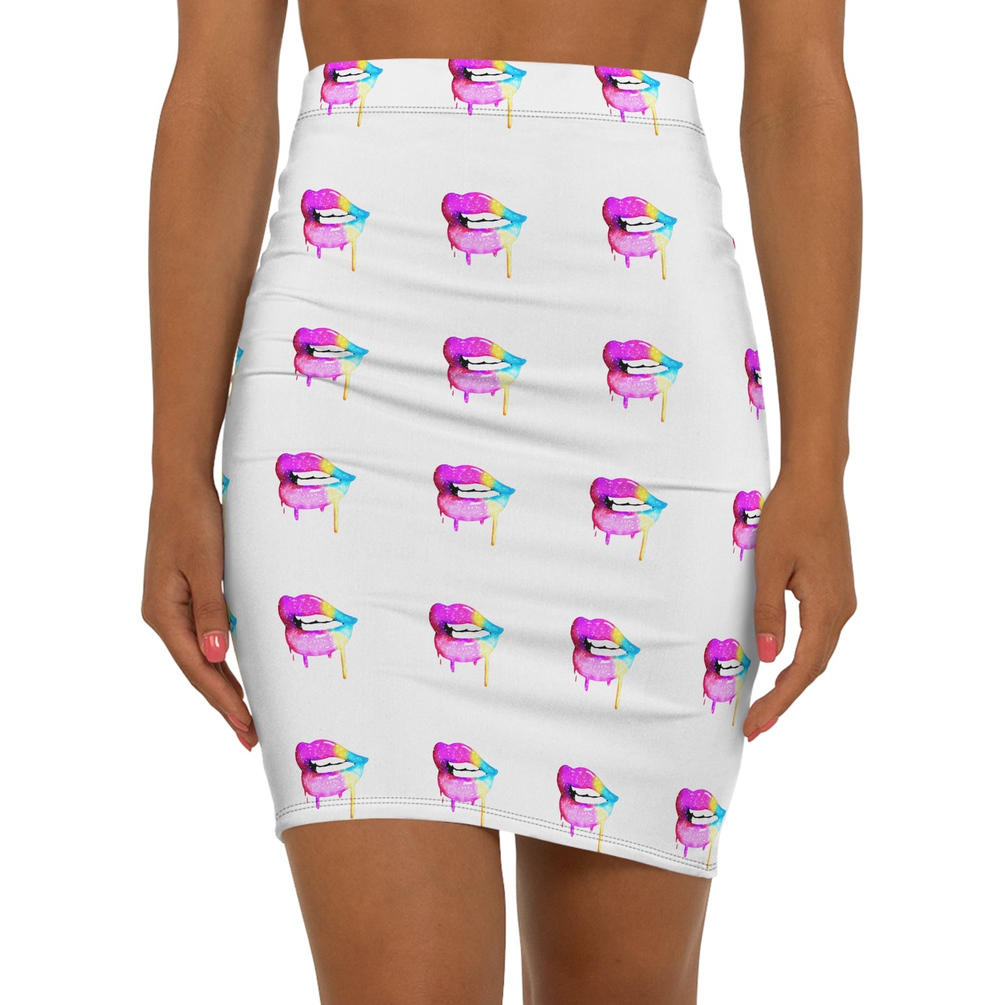 Drippy Lips Pencil Skirt