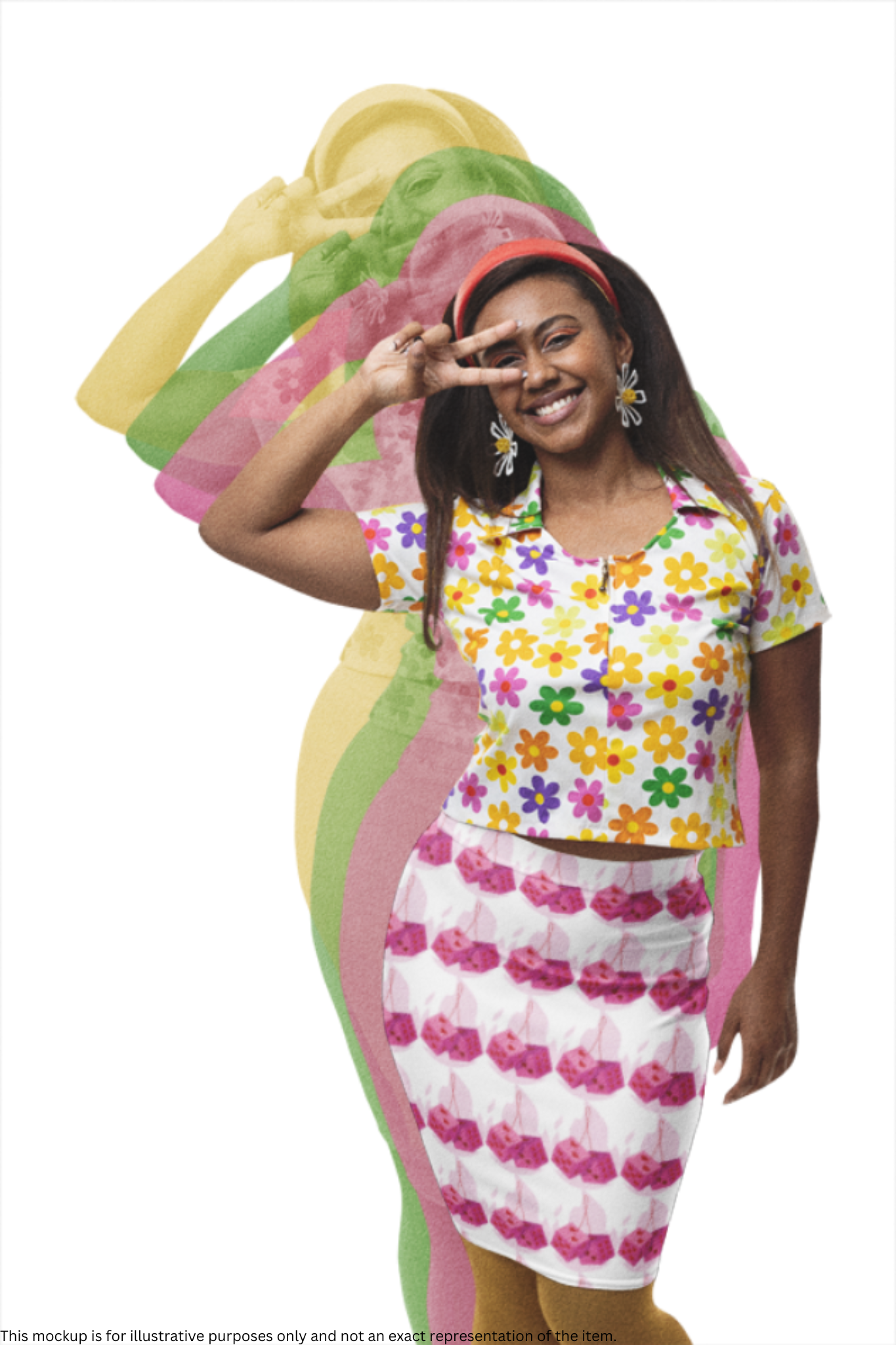 Pink Dice Pencil Skirt