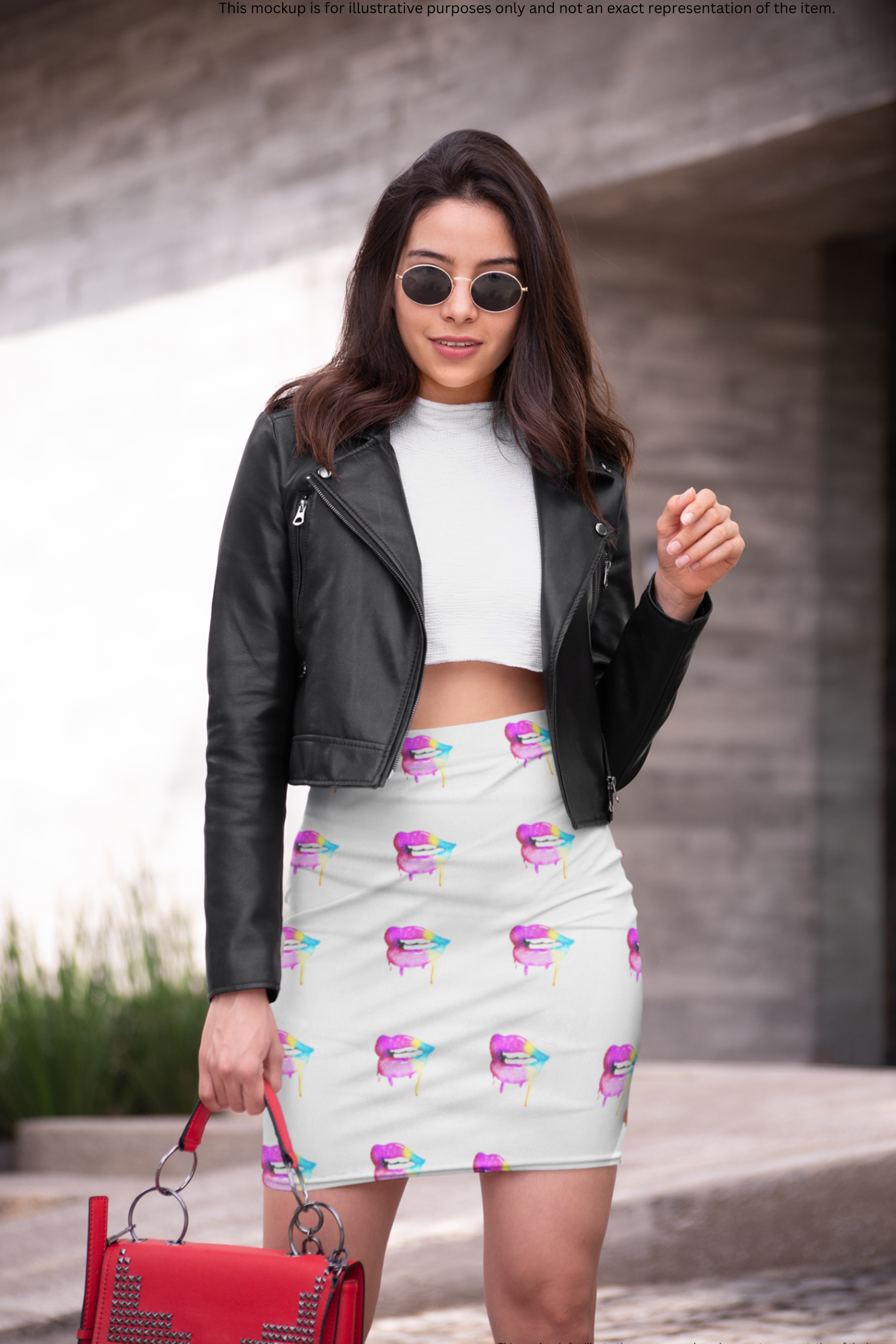 Drippy Lips Pencil Skirt