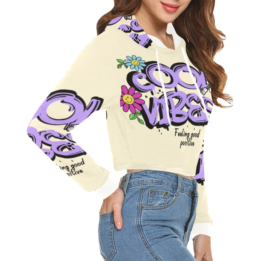 She Her Crop Top Hoodie