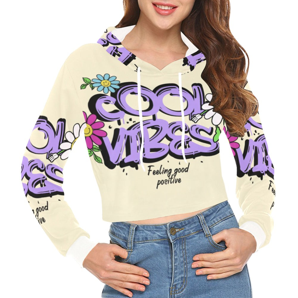 She Her Crop Top Hoodie