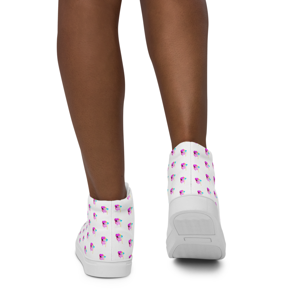 Drippy Lips Women's high top canvas shoes