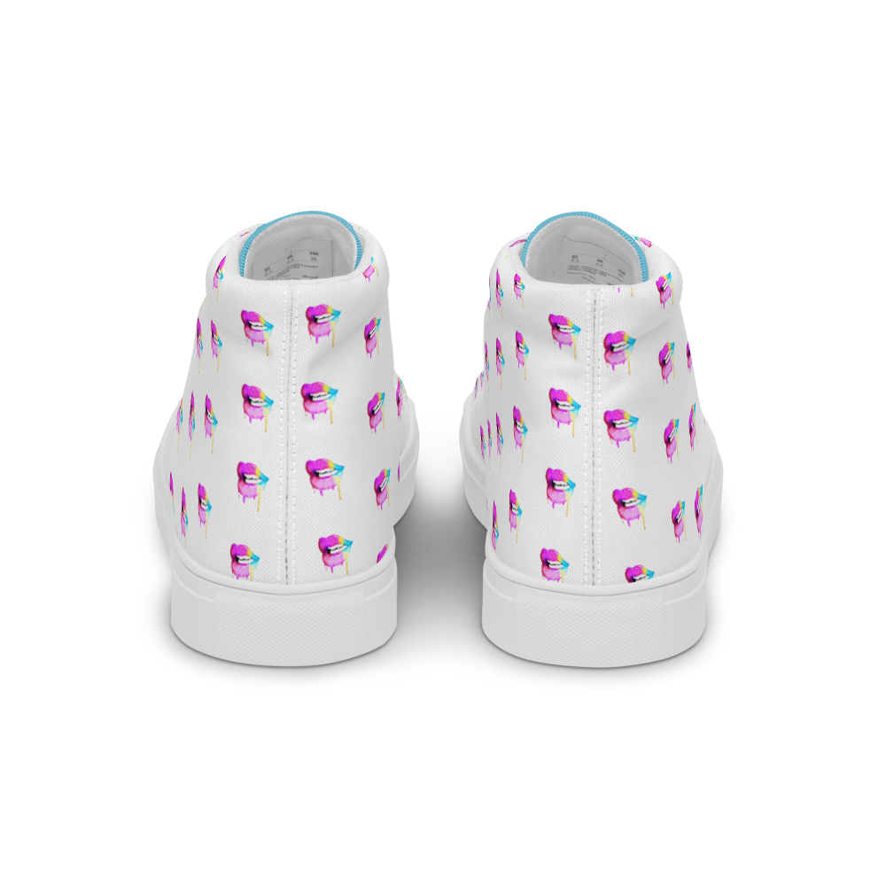 Drippy Lips Women's high top canvas shoes