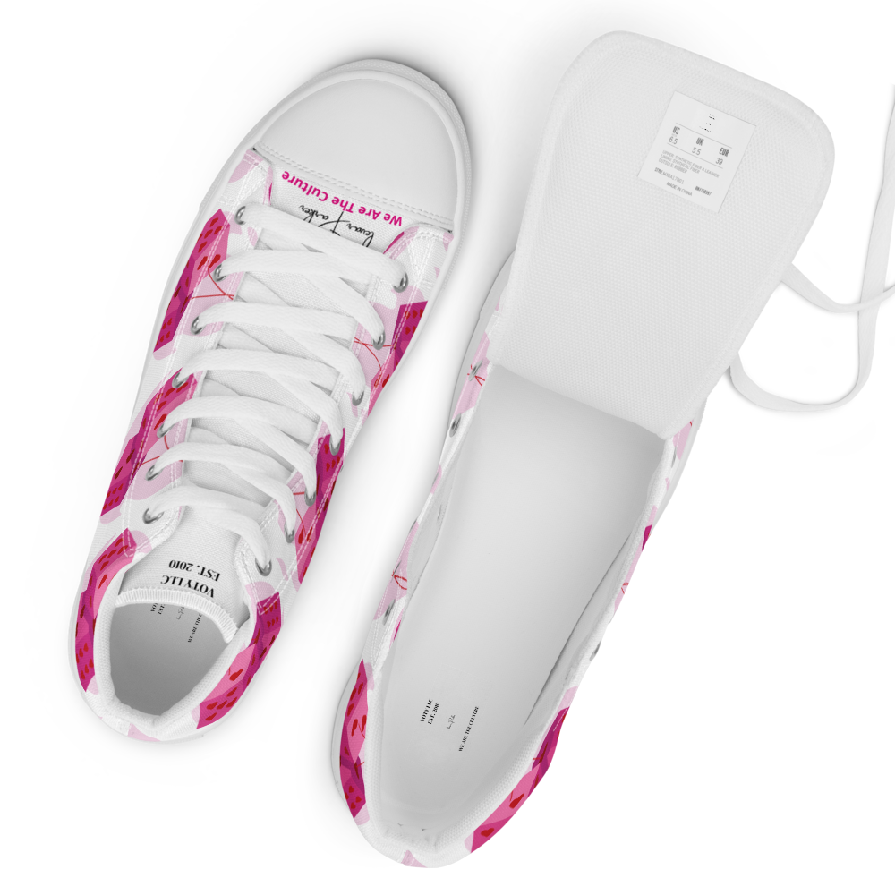Pink Dice Women's high top shoes