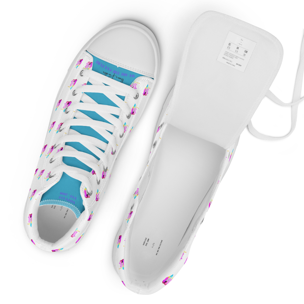 Drippy Lips Women's high top canvas shoes