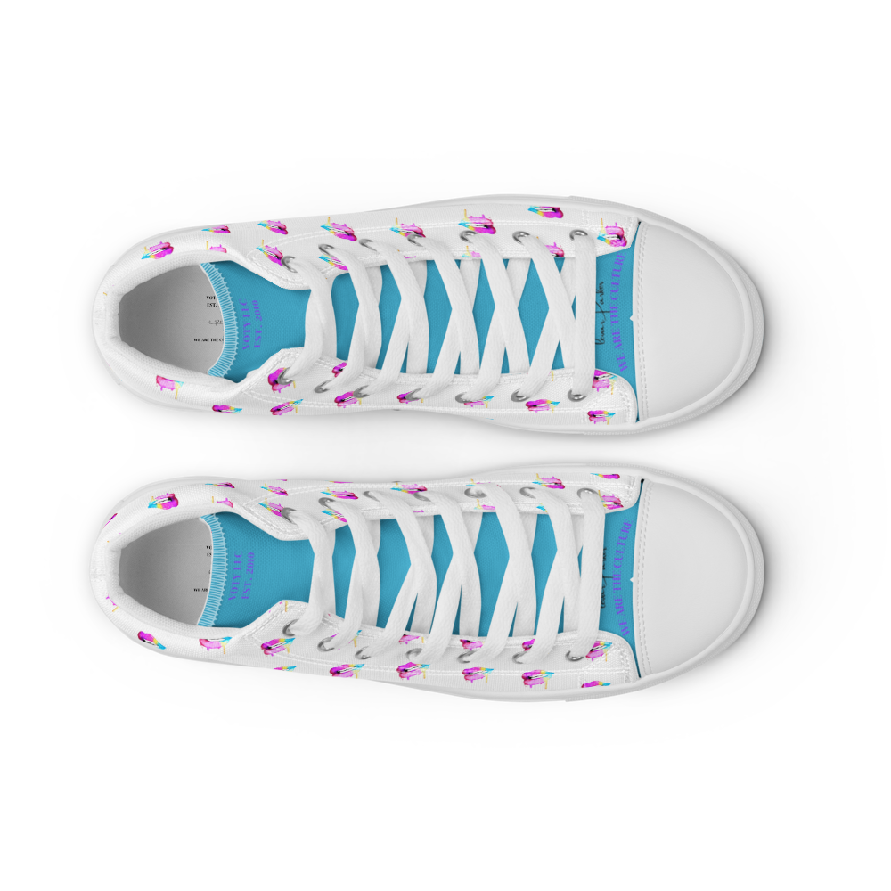 Drippy Lips Women's high top canvas shoes