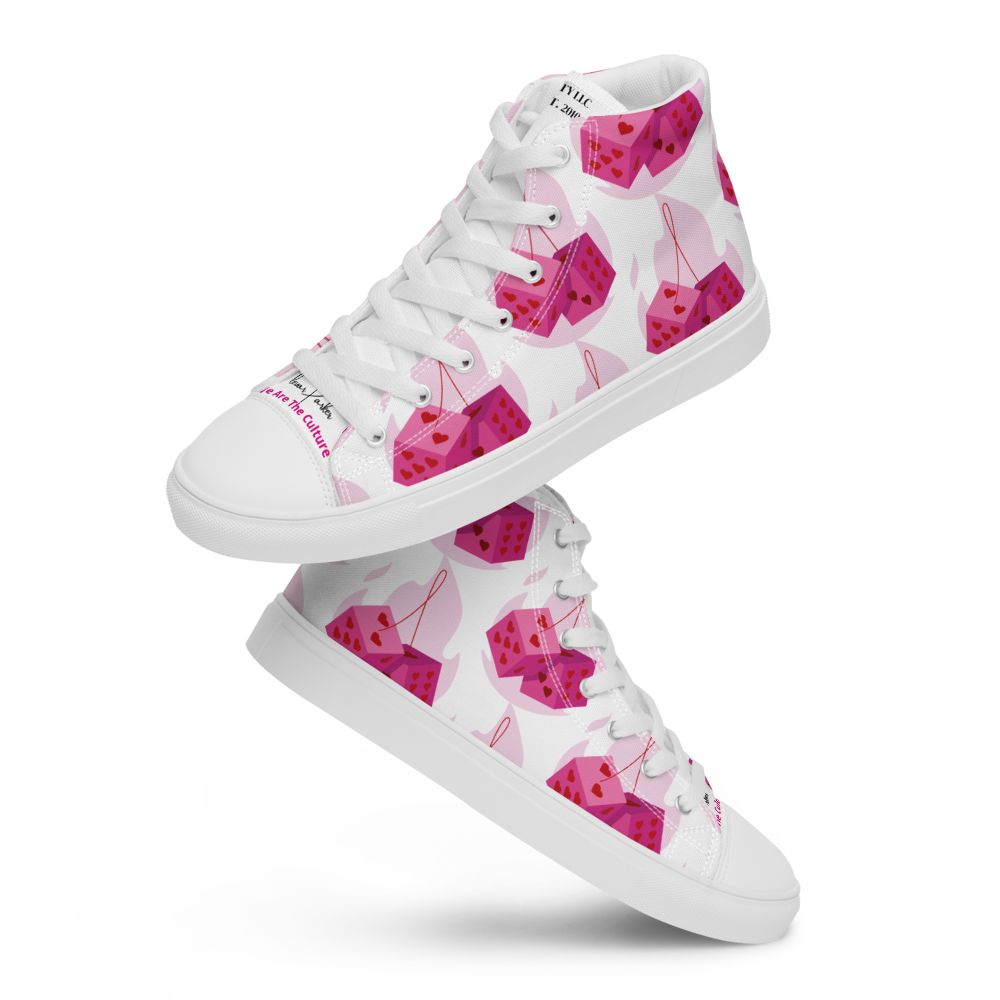 Pink Dice Women's high top shoes