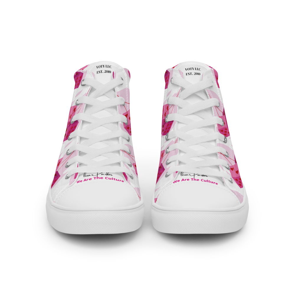 Pink Dice Women's high top shoes