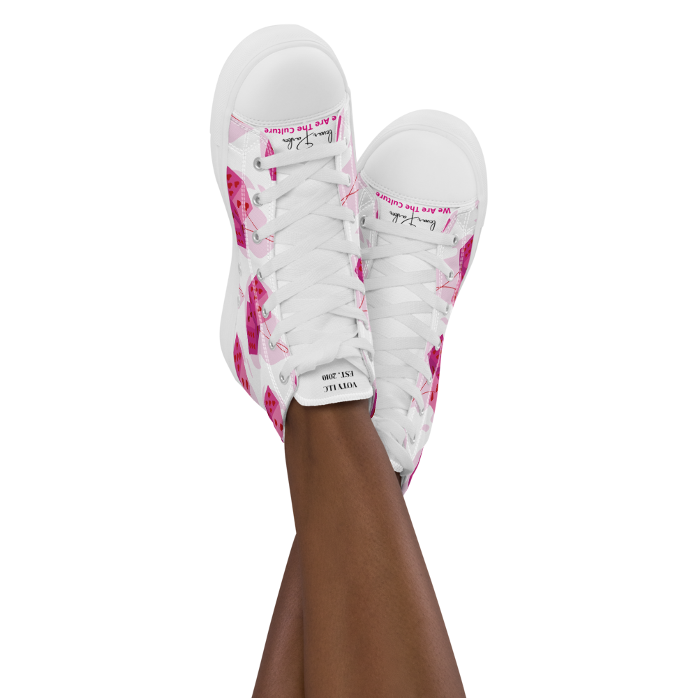 Pink Dice Women's high top shoes