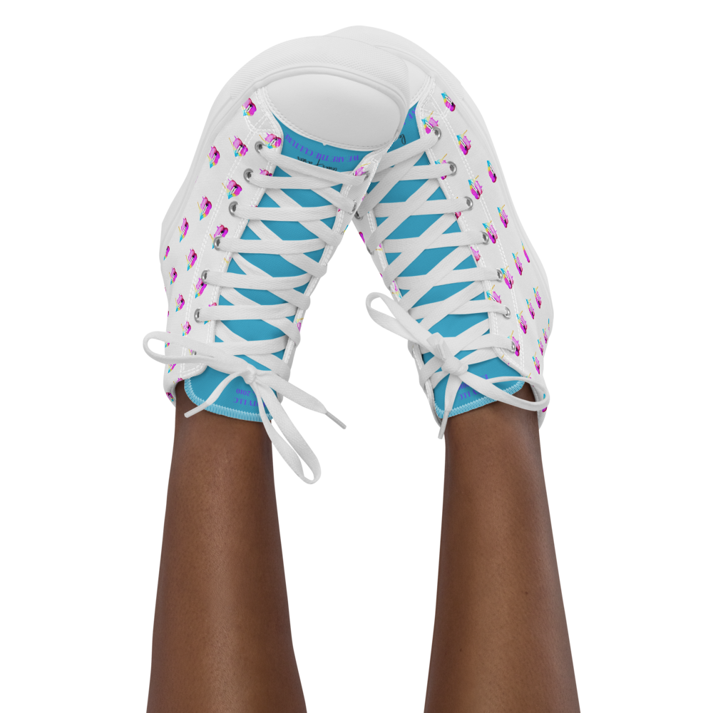Drippy Lips Women's high top canvas shoes