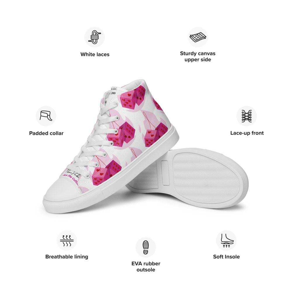 Pink Dice Women's high top shoes