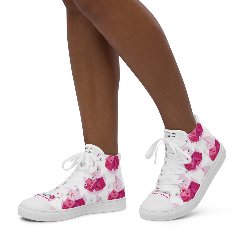 Pink Dice Women's high top shoes
