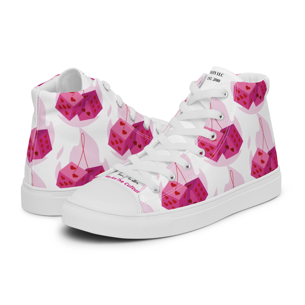 Pink Dice Women's high top shoes
