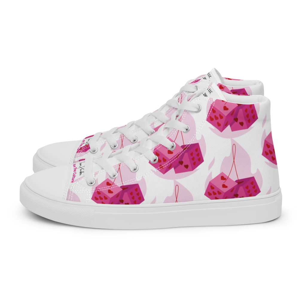 Pink Dice Women's high top shoes