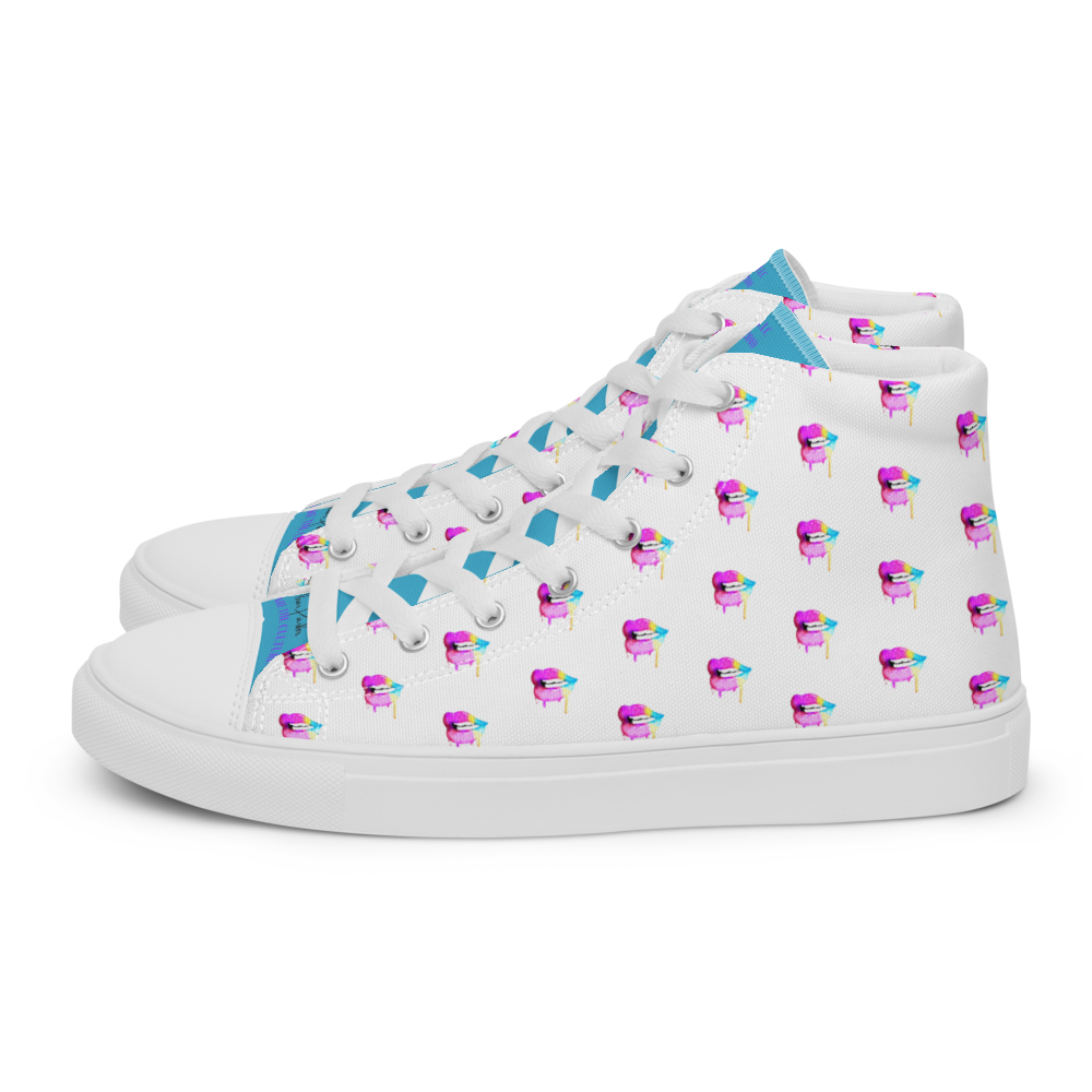 Drippy Lips Women's high top canvas shoes
