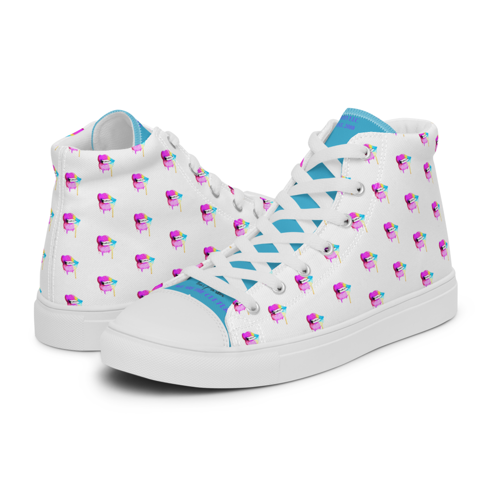 Drippy Lips Women's high top canvas shoes