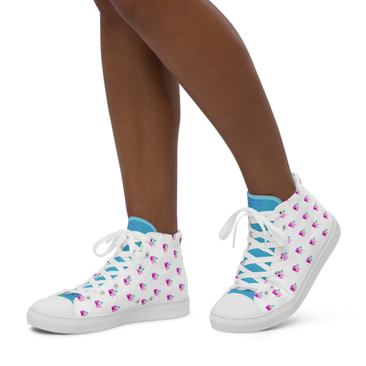 Drippy Lips Women's high top canvas shoes