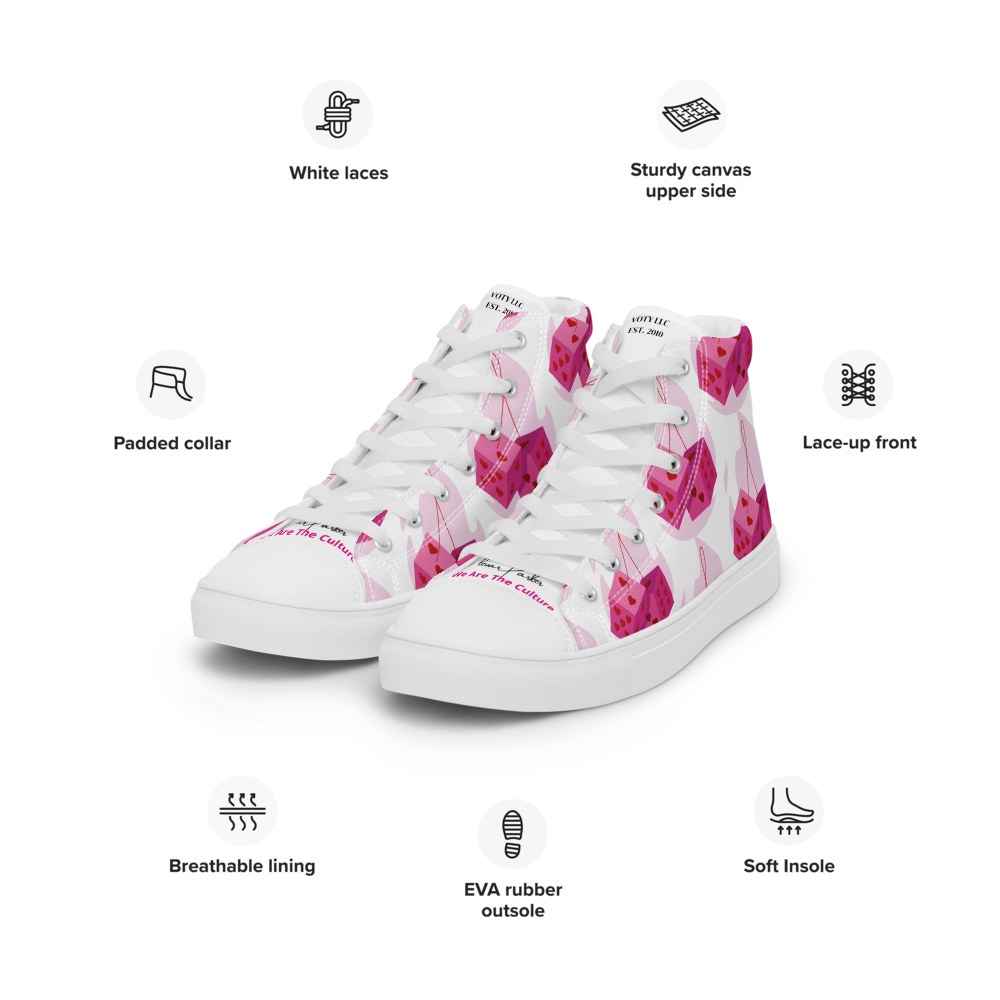 Pink Dice Women's high top shoes