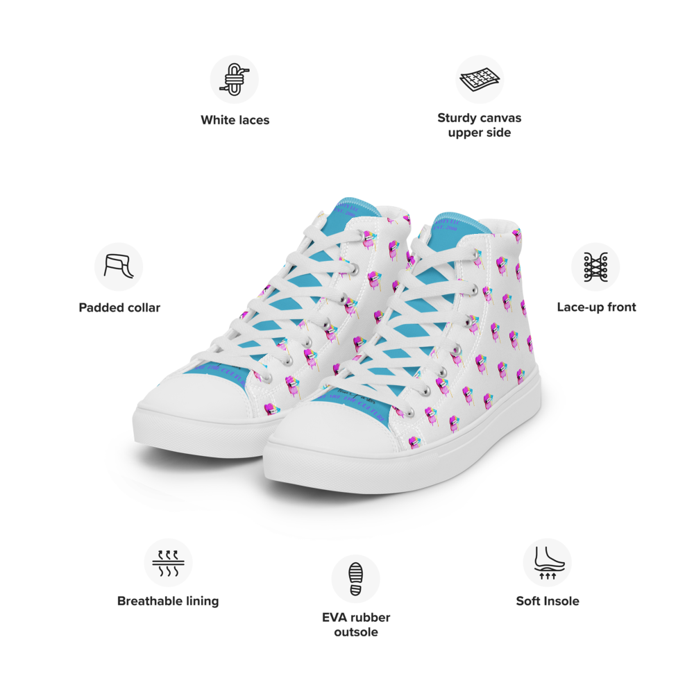 Drippy Lips Women's high top canvas shoes