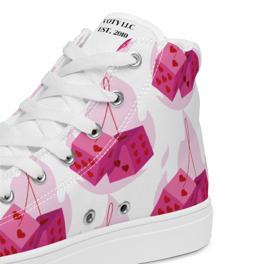 Pink Dice Women's high top shoes