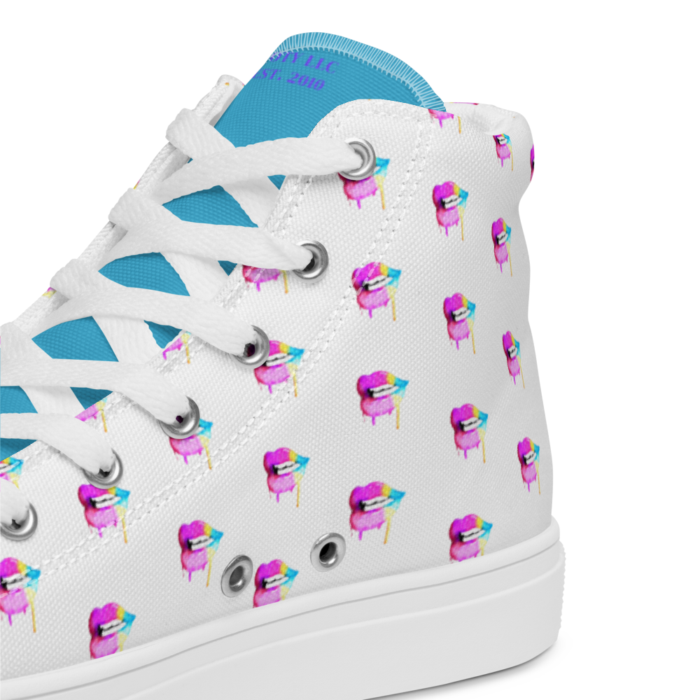 Drippy Lips Women's high top canvas shoes