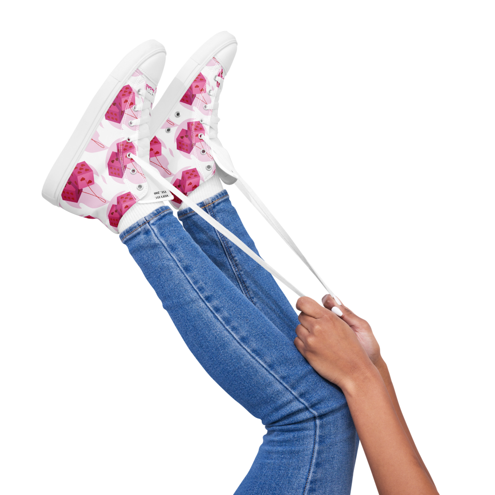 Pink Dice Women's high top shoes