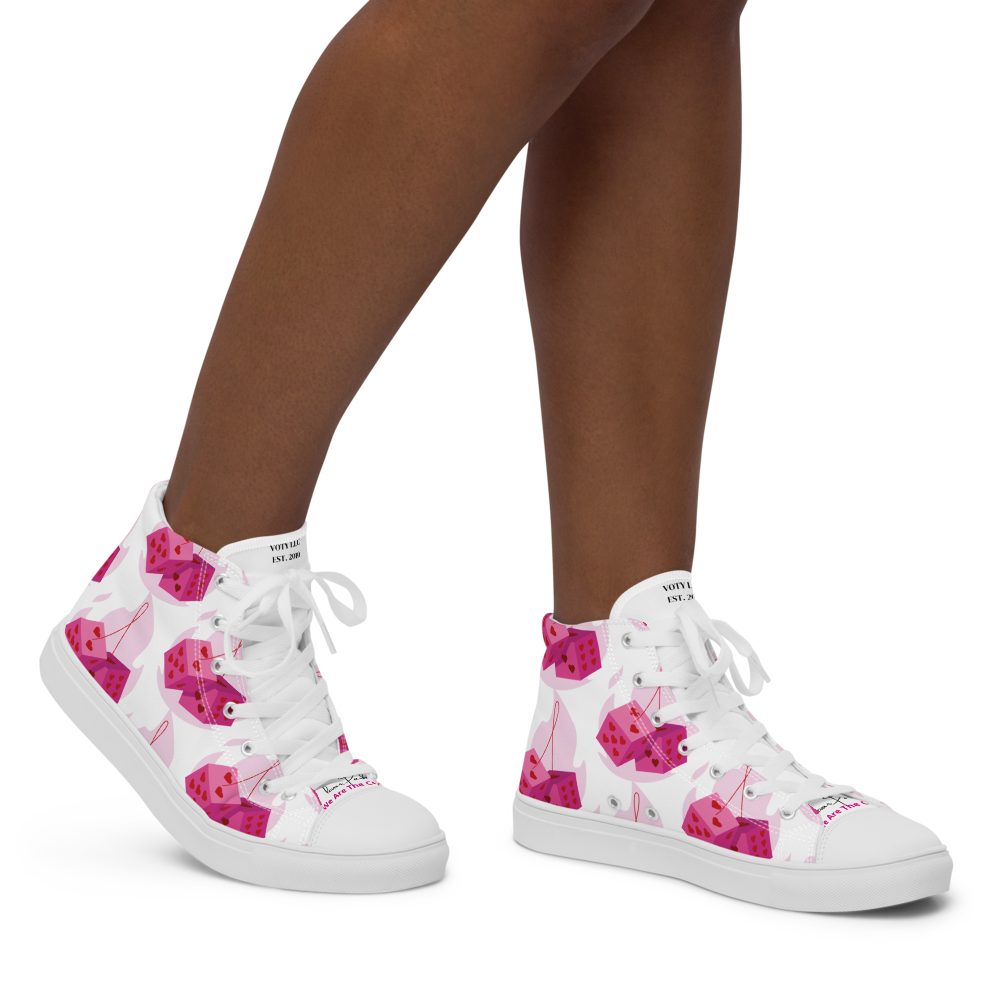 Pink Dice Women's high top shoes