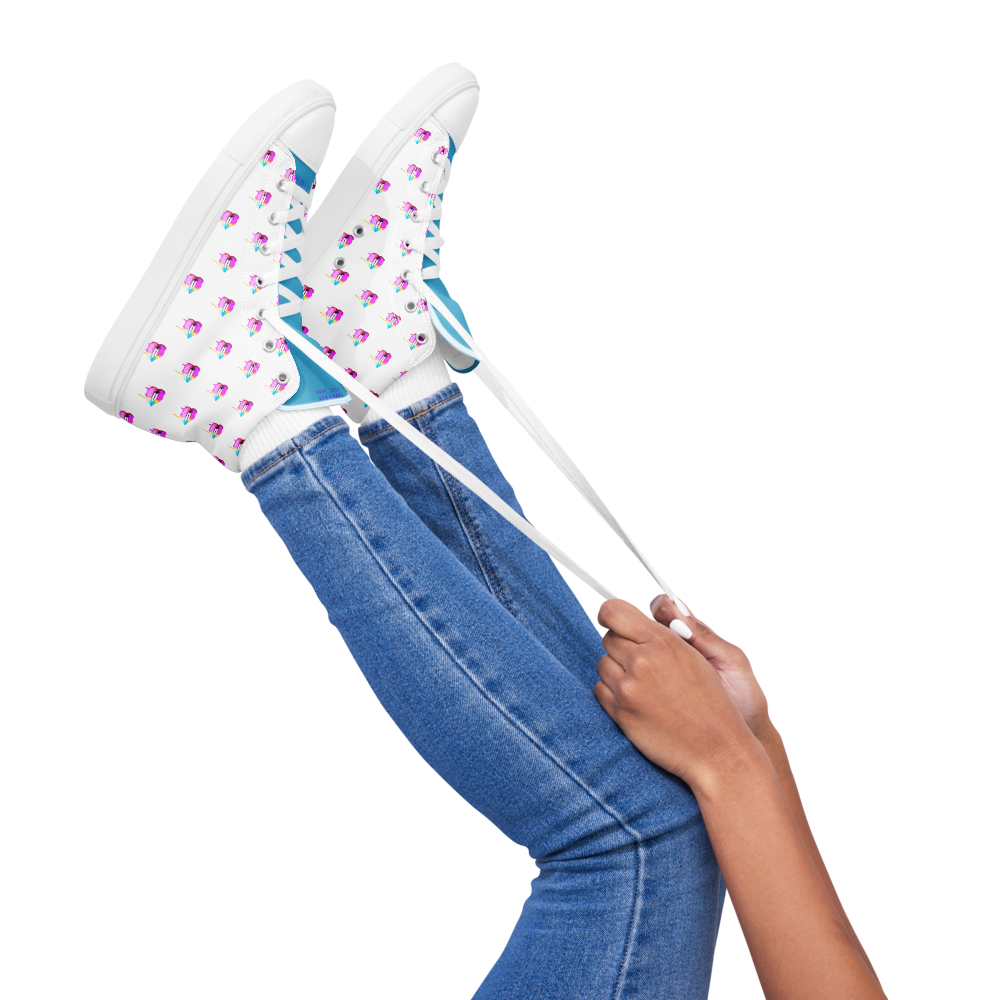 Drippy Lips Women's high top canvas shoes