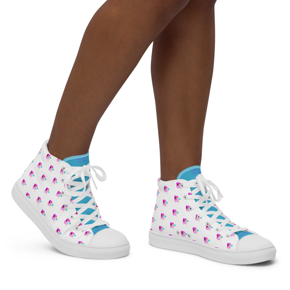 Drippy Lips Women's high top canvas shoes
